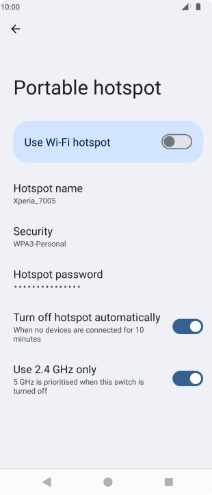 Press Hotspot password. Press Hotspot password.