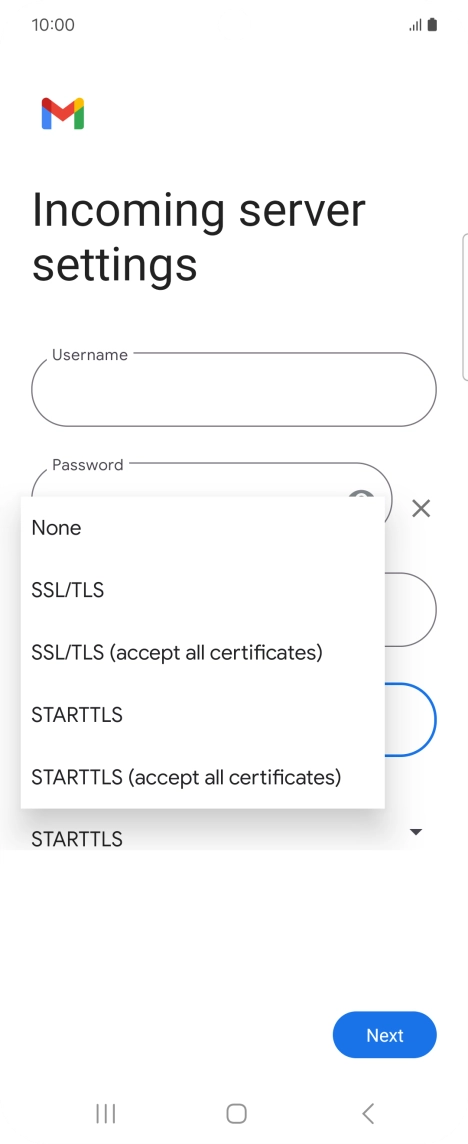 Press SSL/TLS. Press SSL/TLS.
