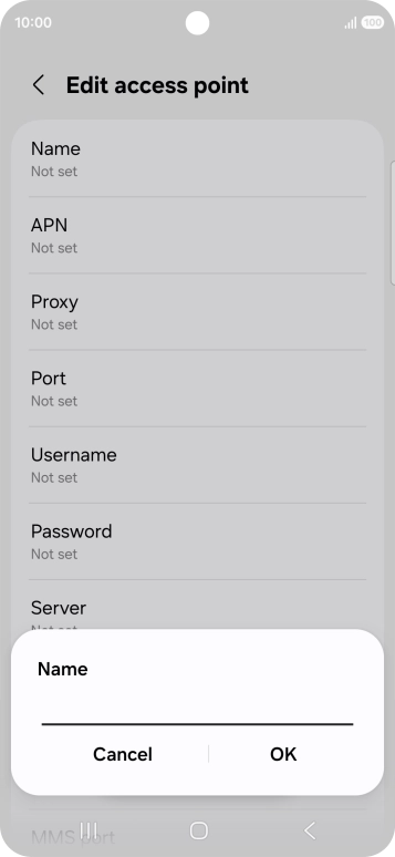 Key in EE Internet and press OK. Key in EE Internet and press OK.