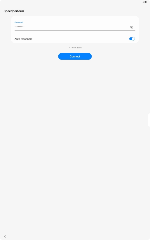 Key in the password for the Wi-Fi network and press Connect. Key in the password for the Wi-Fi network and press Connect.