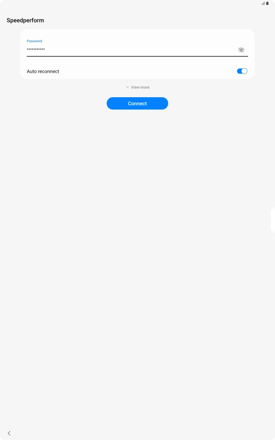Key in the password for the Wi-Fi network and press Connect. Key in the password for the Wi-Fi network and press Connect.