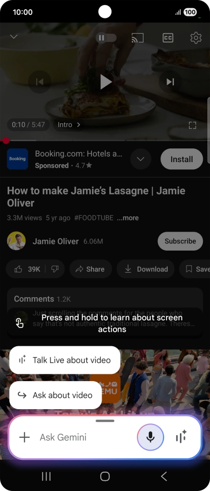 Press Ask about video. Press Ask about video.