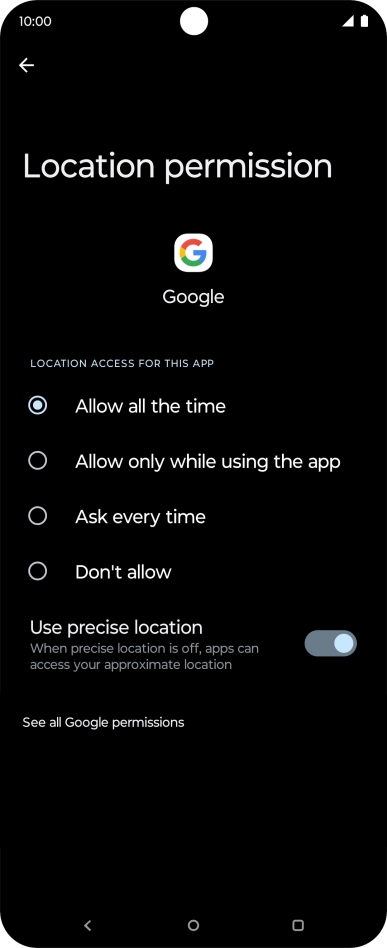Press the required setting to turn the function on or off. Press the required setting to turn the function on or off.