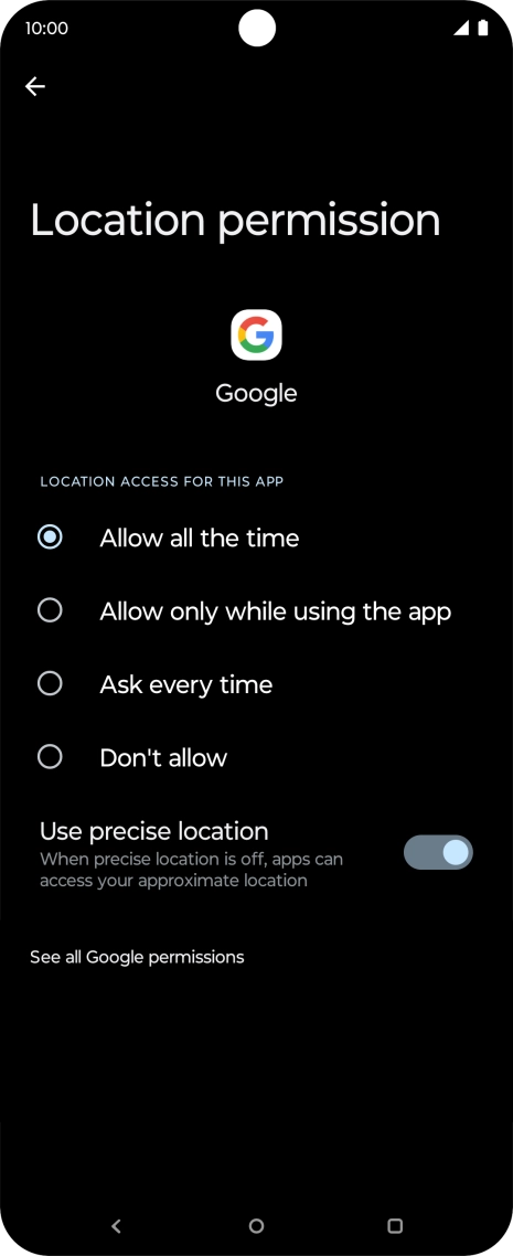 Press the required setting to turn the function on or off. Press the required setting to turn the function on or off.