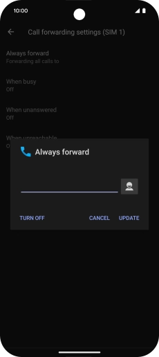 Press TURN OFF. Press TURN OFF.