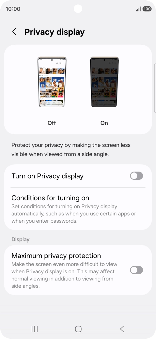 Press the indicator next to Press the indicator next to