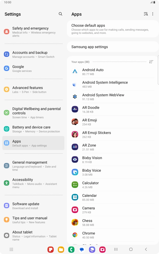 Press the required app. Press the required app.