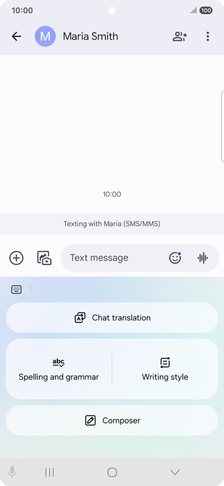 To generate a text, press Composer and follow the instructions on the screen to use the function. To generate a text, press Composer and follow the instructions on the screen to use the function.
