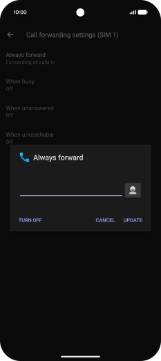 Press TURN OFF. Press TURN OFF.