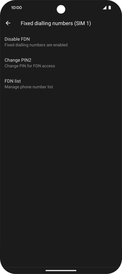 Press Disable FDN. Press Disable FDN.