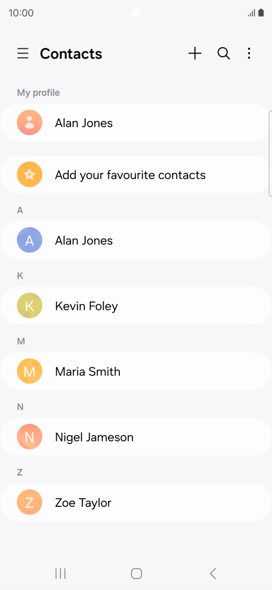 Press the new contact icon. Press the new contact icon.