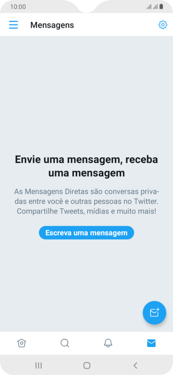 Pressione o ícone de nova mensagem. Pressione o ícone de nova mensagem.