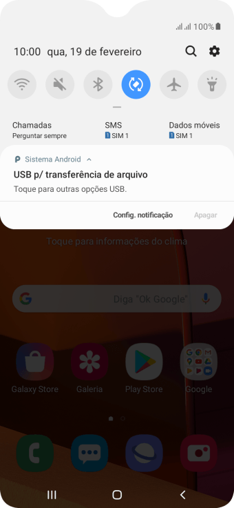 Pressione Toque para outras opções USB.. Pressione Toque para outras opções USB..