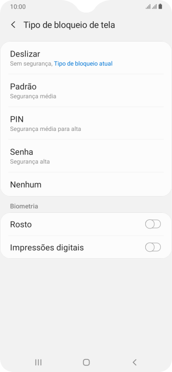 Pressione Impressões digitais. Pressione Impressões digitais.