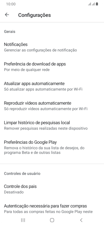 Pressione Atualizar apps automaticamente. Pressione Atualizar apps automaticamente.