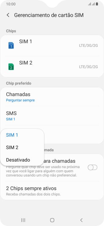 Pressione a configuração desejada. Pressione a configuração desejada.