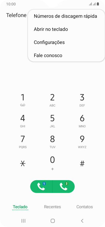 Pressione Configurações. Pressione Configurações.