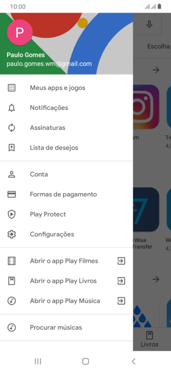 Pressione Configurações. Pressione Configurações.