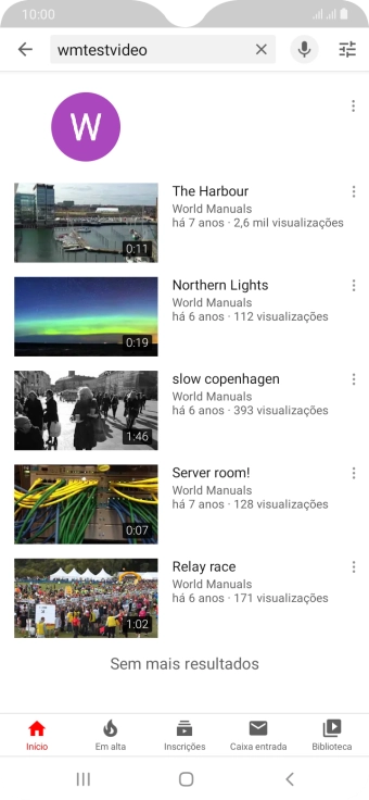 Pressione o vídeo desejado. Pressione o vídeo desejado.