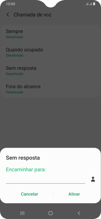 Digite o número desejado, e pressione Ativar. Digite o número desejado, e pressione Ativar.