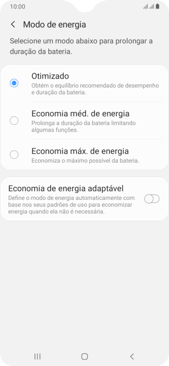 Pressione a configuração desejada. Pressione a configuração desejada.