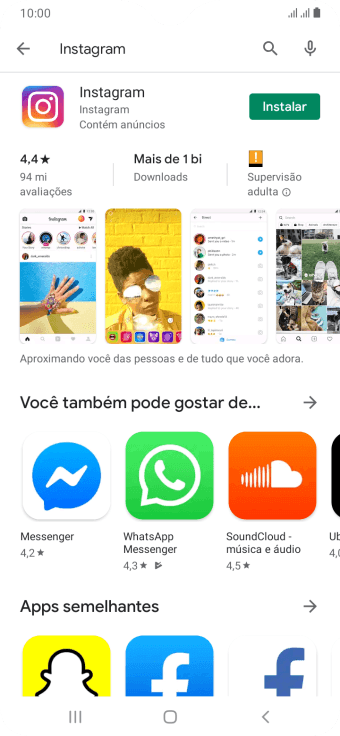 Pressione Instagram. Pressione Instagram.