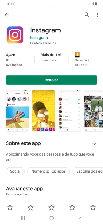 Pressione Instalar, e siga as indicações da tela para instalar o app. Pressione Instalar, e siga as indicações da tela para instalar o app.