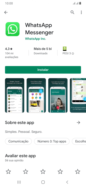 Pressione Instalar, e siga as indicações da tela para instalar o app. Pressione Instalar, e siga as indicações da tela para instalar o app.