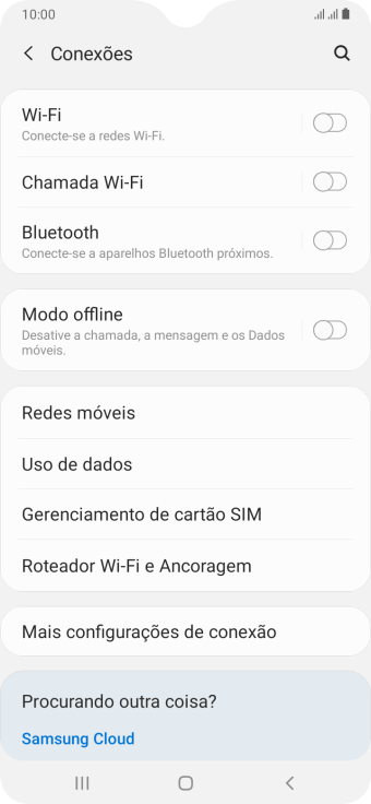 Pressione Redes móveis. Pressione Redes móveis.