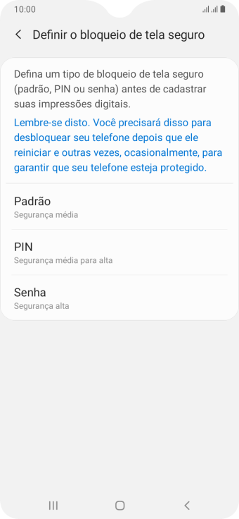 Pressione o código de bloqueio desejado, e siga as instruções da tela para criar um código extra. Pressione o código de bloqueio desejado, e siga as instruções da tela para criar um código extra.