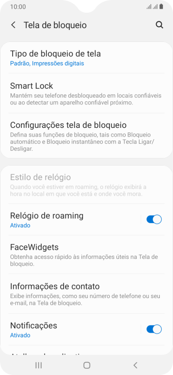 Pressione Tipo de bloqueio de tela, e insira o código de bloqueio extra que você criou anteriormente. Pressione Tipo de bloqueio de tela, e insira o código de bloqueio extra que você criou anteriormente.