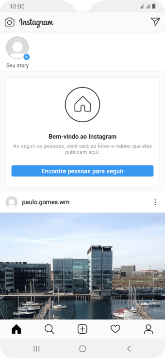 Pressione o ícone de busca. Pressione o ícone de busca.