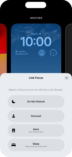 Press the required focus mode. Press the required focus mode.