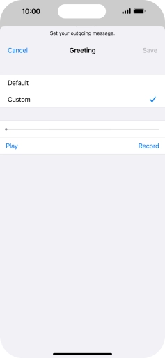 Press Record to start recording a personal greeting. Press Record to start recording a personal greeting.