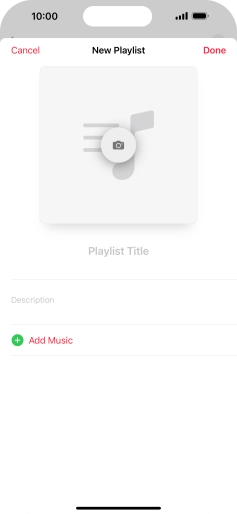 Press the text input field and key in a name for the playlist. Press the text input field and key in a name for the playlist.