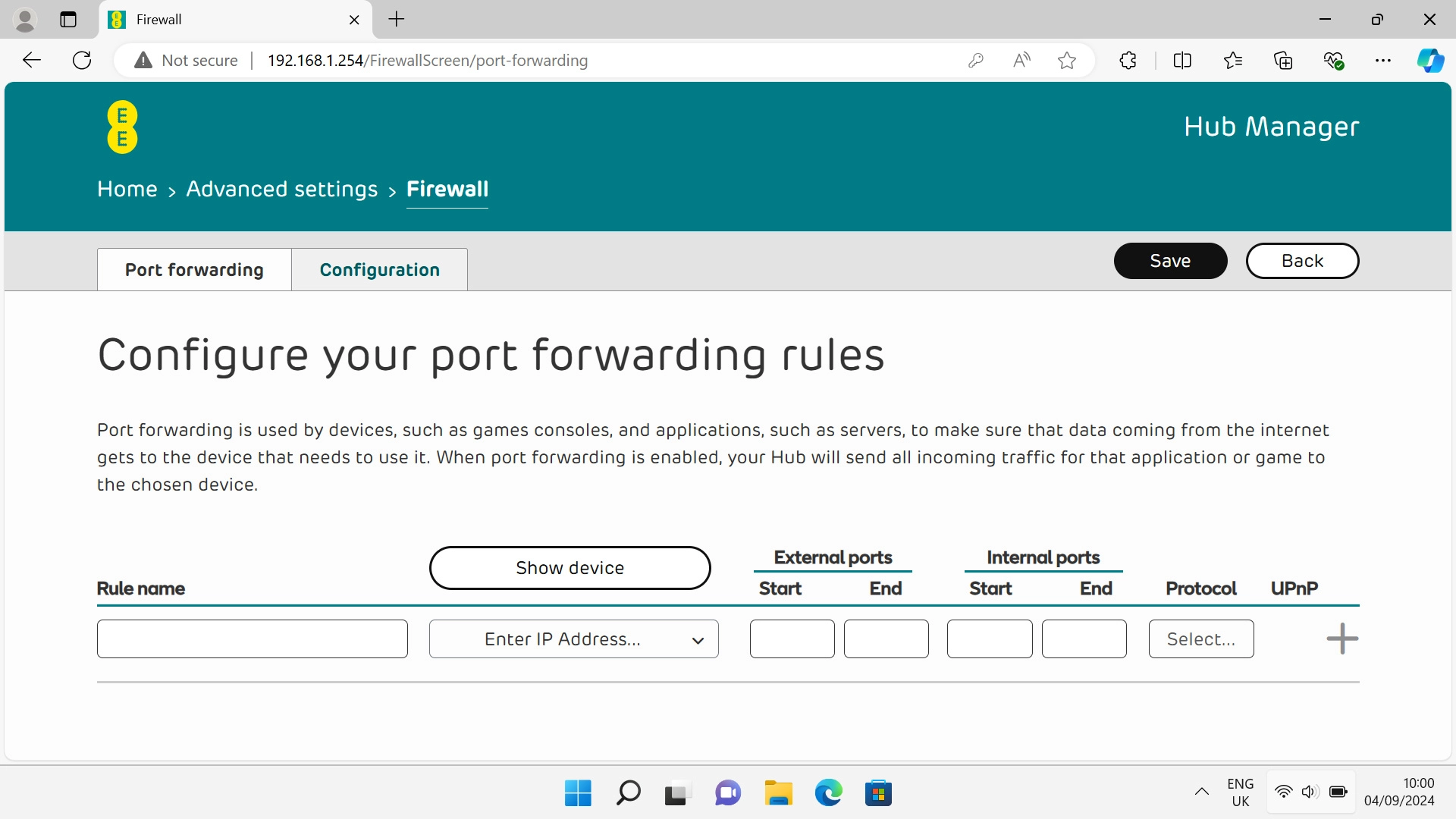 Click Enter IP Address.... Click Enter IP Address....