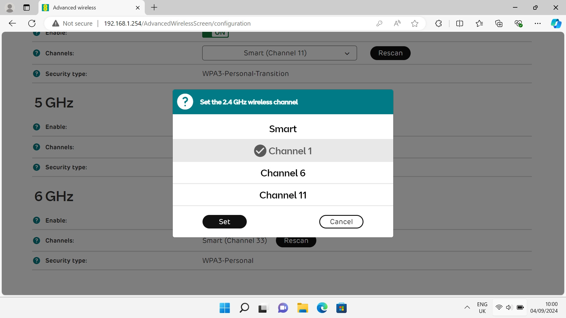 Click Set. Click Set.