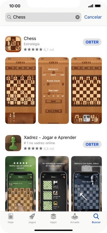 Pressione o app desejado. Pressione o app desejado.