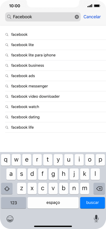 Digite Facebook, e pressione buscar. Digite Facebook, e pressione buscar.
