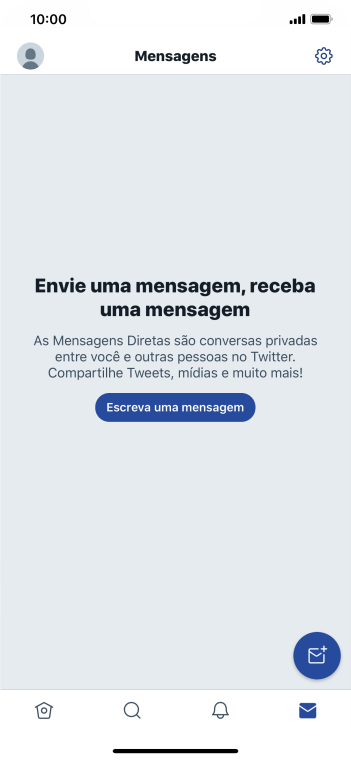 Pressione o ícone de nova mensagem. Pressione o ícone de nova mensagem.