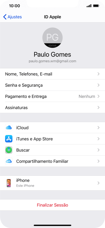 Pressione iCloud. Pressione iCloud.