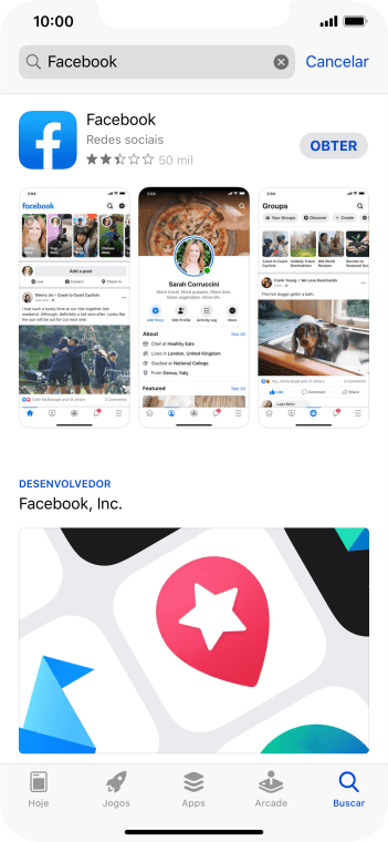 Pressione Facebook. Pressione Facebook.