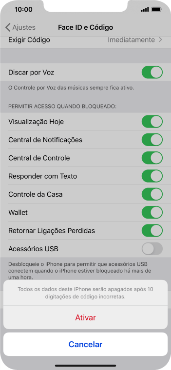 Se você quiser ativar a função, deve pressionar Ativar. Se você quiser ativar a função, deve pressionar Ativar.