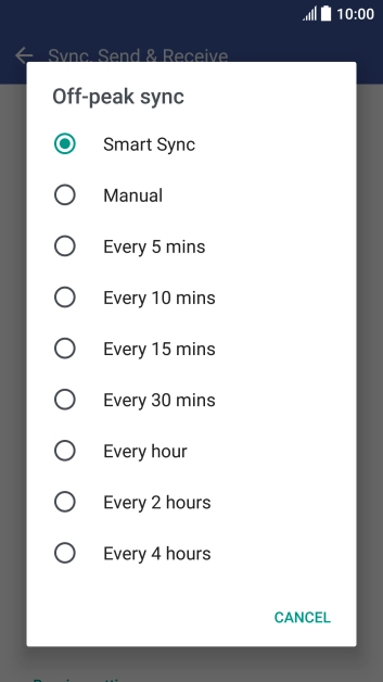 Press the required setting. Press the required setting.