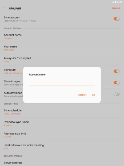 Key in the required name and press OK. Key in the required name and press OK.