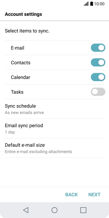 If this screen is displayed, you email account has been recognised and set up automatically. Follow the instructions on the screen to key in more information and finish setting up your phone. If this screen is displayed, you email account has been recognised and set up automatically. Follow the instructions on the screen to key in more information and finish setting up your phone.