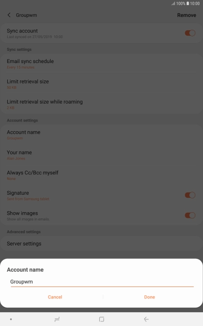 Key in the required name and press Done. Key in the required name and press Done.