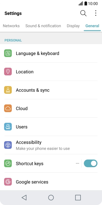 Press Accounts & sync. Press Accounts & sync.