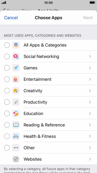 Press the required categories. Press the required categories.