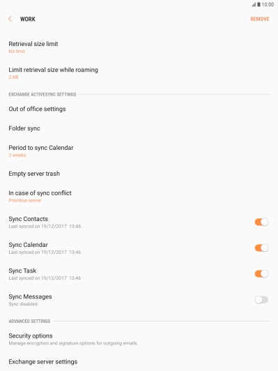 Press the indicator next to the required data types to turn the function on or off. Press the indicator next to the required data types to turn the function on or off.